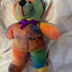 NWT Symbolz Maryland Tie-Dye  Beanie Baby TTie-Dye Teddy Bear Vintage 2001
